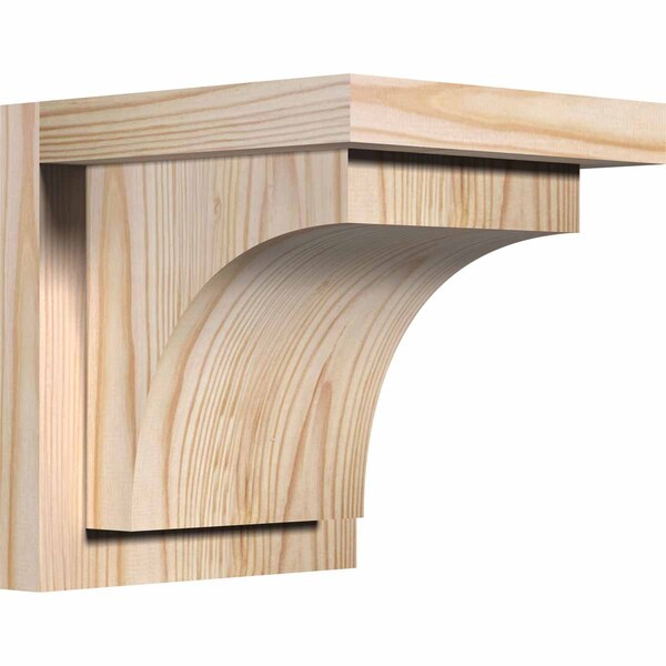 Ekena Millwork Huntington Smooth Corbel w/Backplate, Douglas Fir, 7 1/2"W x 8"D x 8"H COR08X08X08HUN01SDF - main